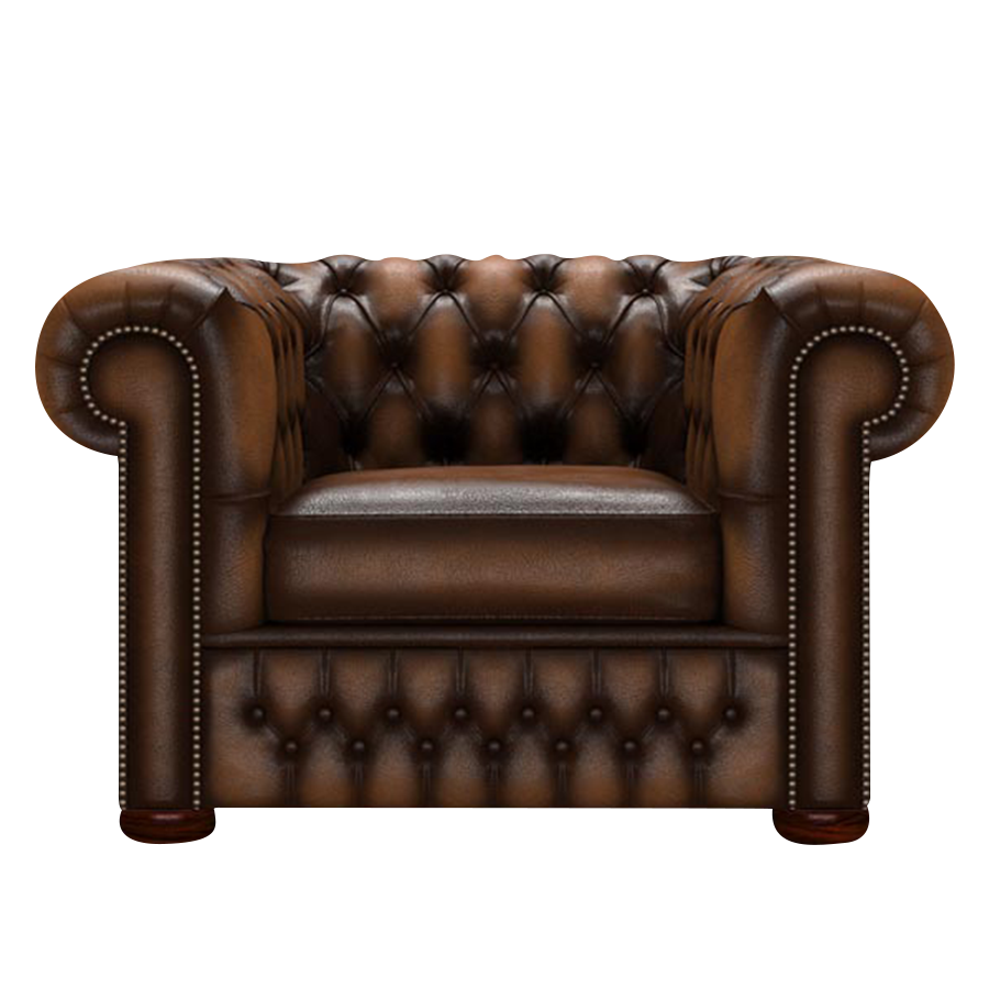 Classic Chesterfield Armchair Antique Autumn Tan