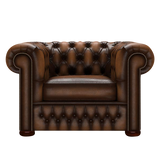 Classic Chesterfield Armchair Antique Autumn Tan