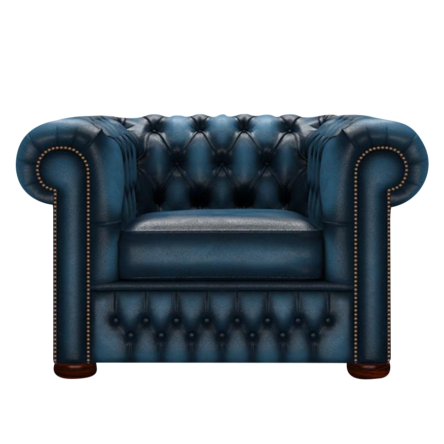 Classic Chesterfield Armchair Antique Blue