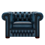 Classic Chesterfield Armchair Antique Blue
