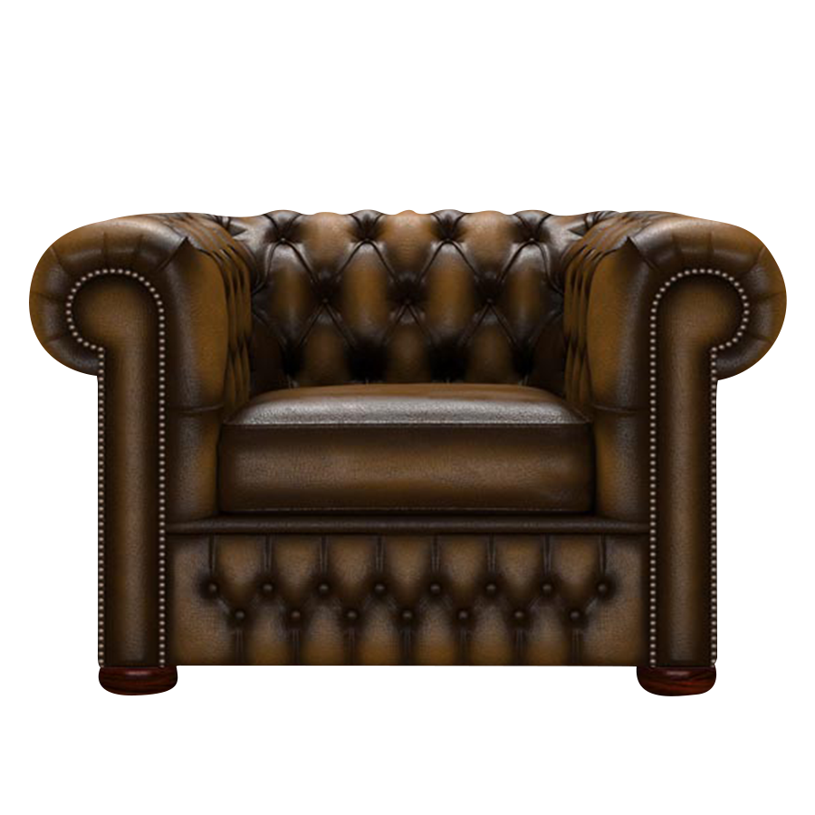 Classic Chesterfield Armchair Antique Gold