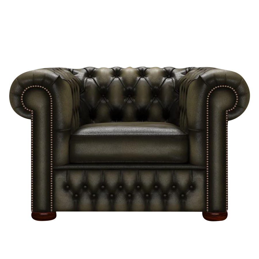 Classic Chesterfield Armchair Antique Olive
