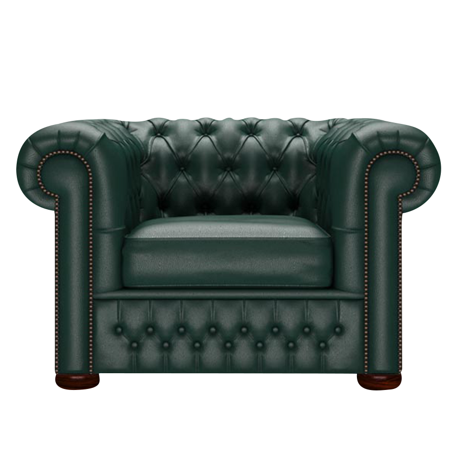 Classic Chesterfield Armchair Birch Forest Green