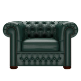 Classic Chesterfield Armchair Birch Forest Green