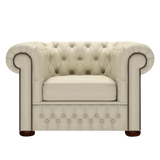 Classic Chesterfield Armchair Birch Ivory
