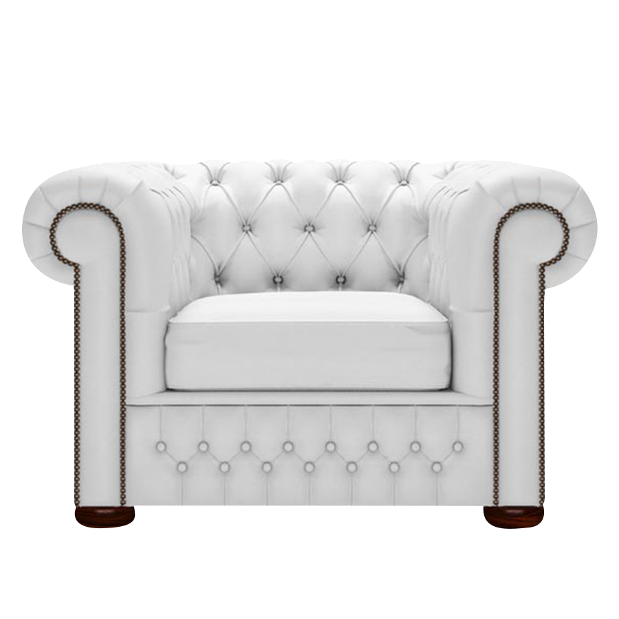 Classic Chesterfield Armchair Birch White