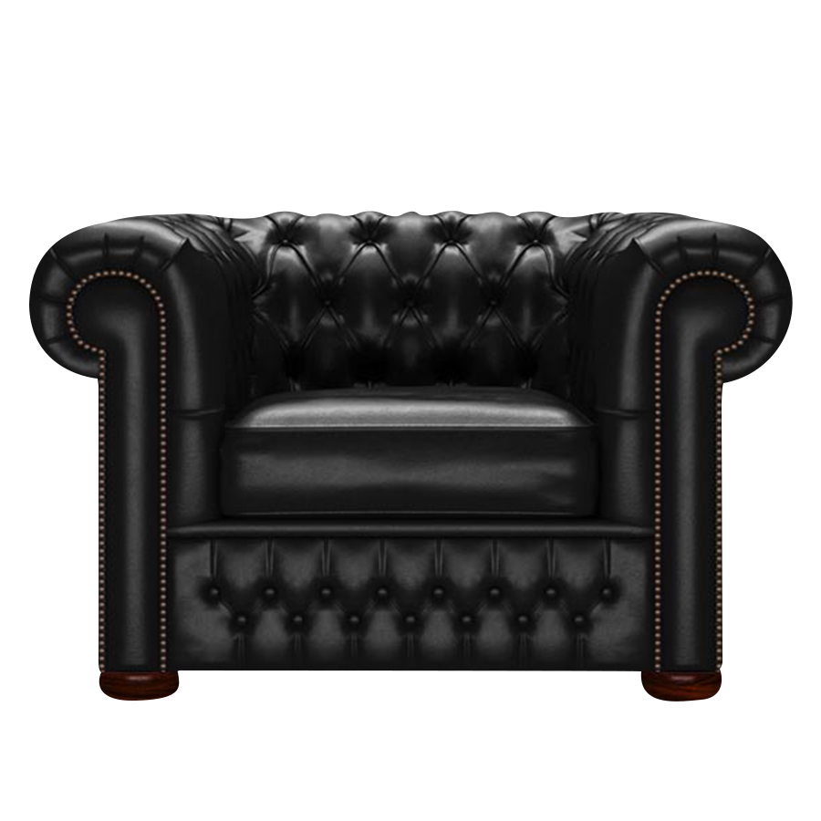 Classic Chesterfield Armchair Old English Black