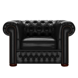 Classic Chesterfield Armchair Old English Black
