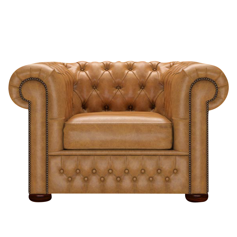 Classic Chesterfield Armchair Old English Buckskin