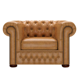 Classic Chesterfield Armchair Old English Buckskin