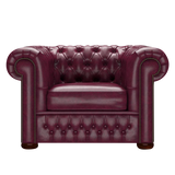 Classic Chesterfield Armchair Old English Burgundy