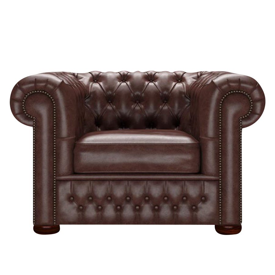 Classic Chesterfield Armchair Old English Dark Brown