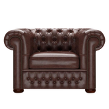 Classic Chesterfield Armchair Old English Dark Brown