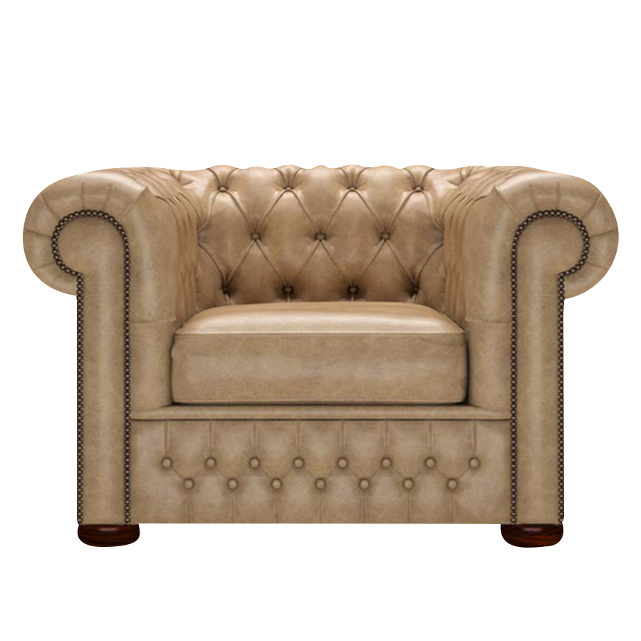 Classic Chesterfield Armchair Old English Parchment