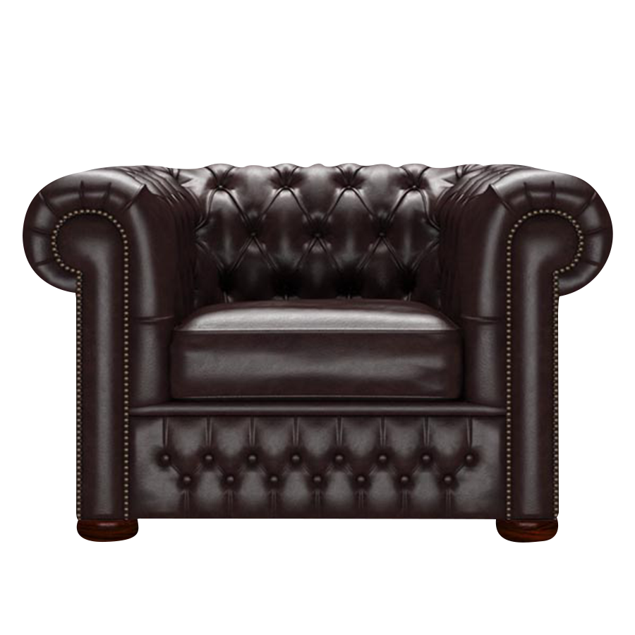 Classic Chesterfield Armchair Old English Smoke