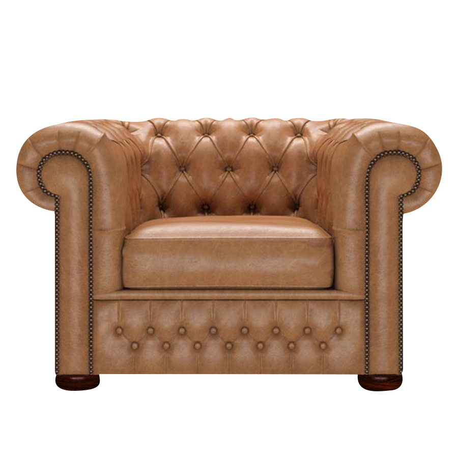 Classic Chesterfield Armchair Old English Tan