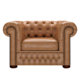 Classic Chesterfield Armchair Old English Tan