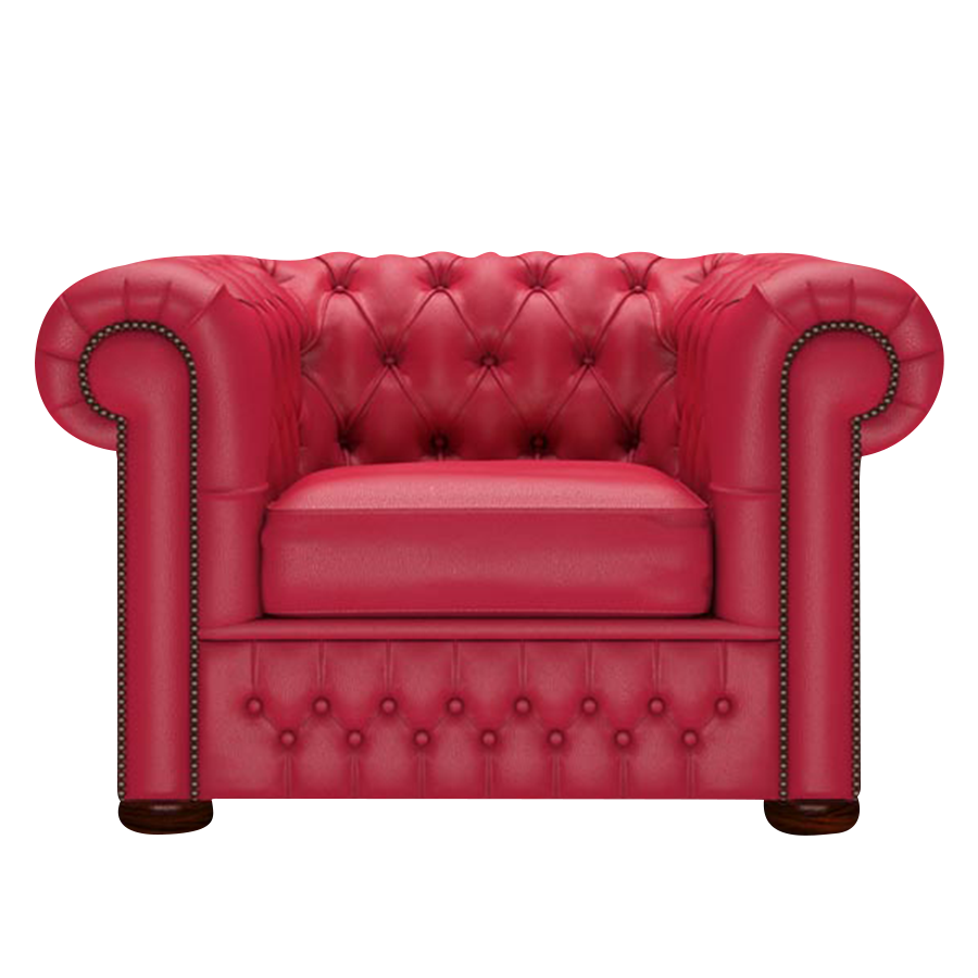 Classic Chesterfield Armchair Shelly Flame Red
