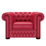 Classic Chesterfield Armchair Shelly Flame Red