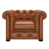 Conway Chesterfield Armchair Old English Saddle