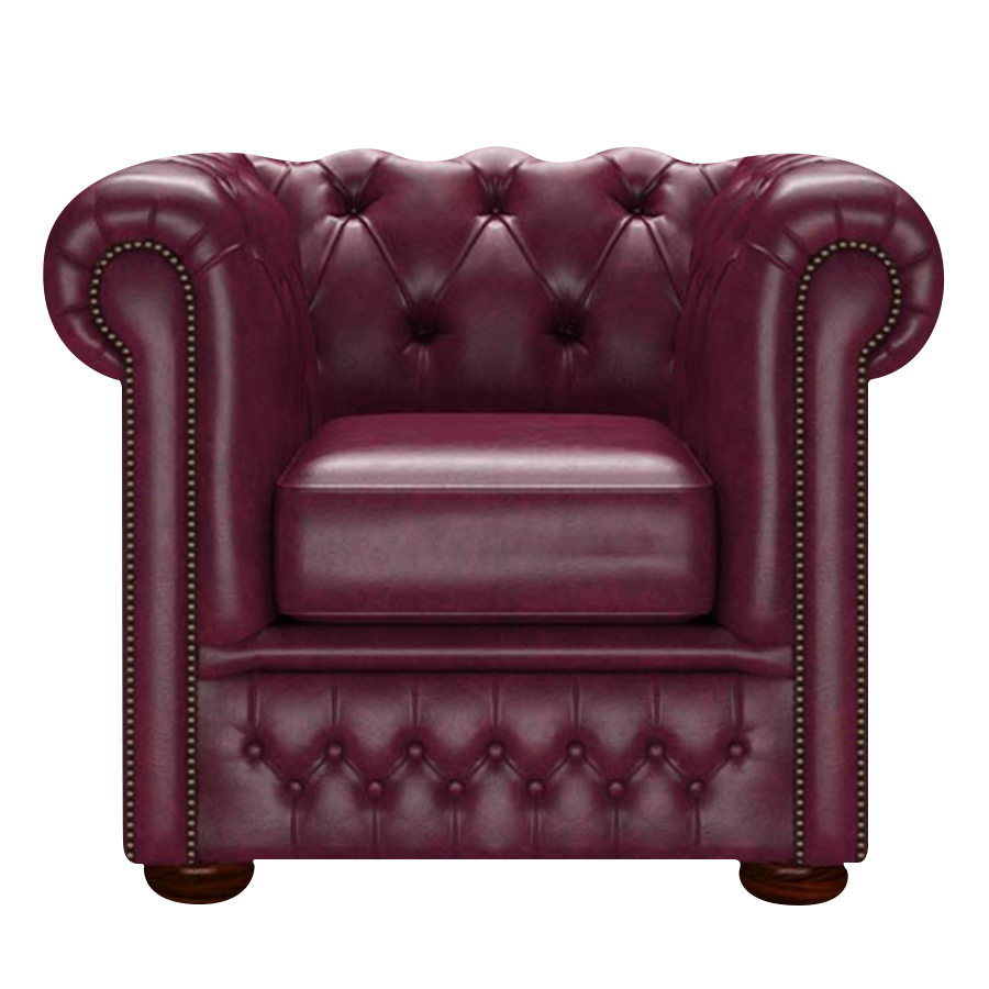Fleming Chesterfield Armchair Old English Burgundy