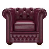 Fleming Chesterfield Armchair Old English Burgundy