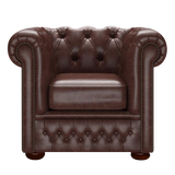 Fleming Chesterfield Armchair Old English Dark Brown