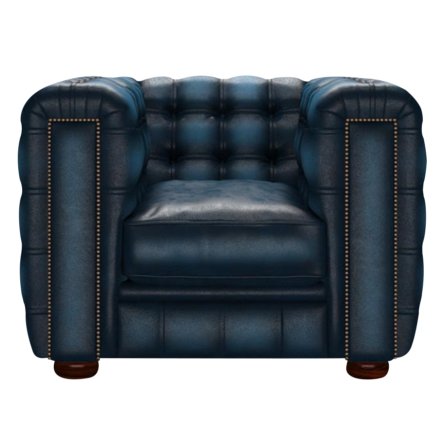 Kingsley Chesterfield Armchair Antique Blue