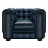 Kingsley Chesterfield Armchair Antique Blue