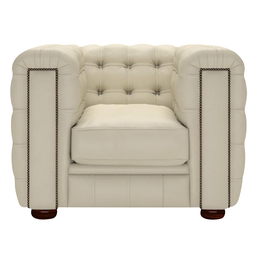 Kingsley Chesterfield Armchair Birch Ivory