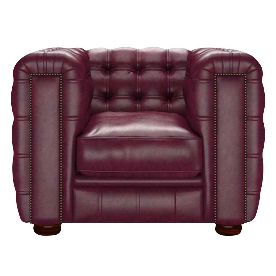 Kingsley Chesterfield Armchair Old English Burgundy
