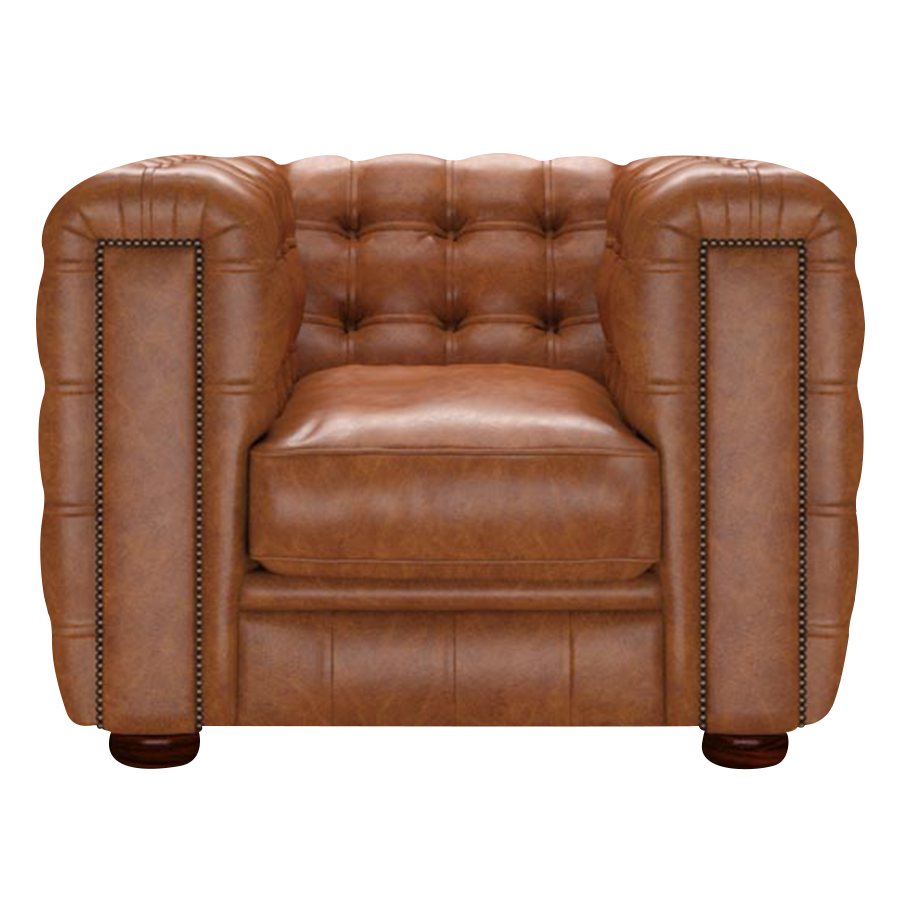 Kingsley Chesterfield Armchair Old English Saddle