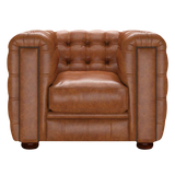 Kingsley Chesterfield Armchair Old English Saddle