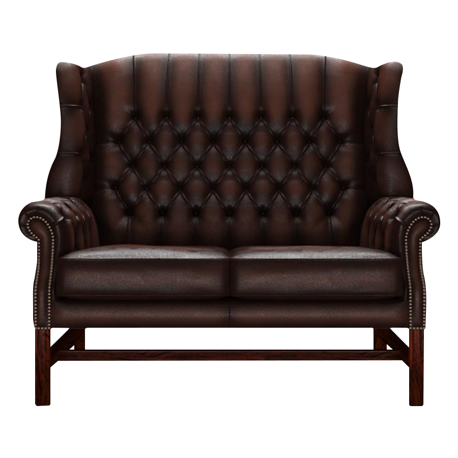 Darwin 2-Seater Chesterfield Sofa Antique Brown