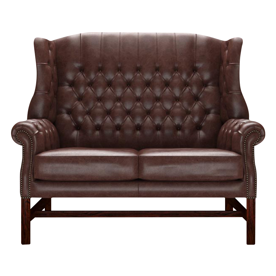 Darwin 2-Seater Chesterfield Sofa Old English Dark Brown