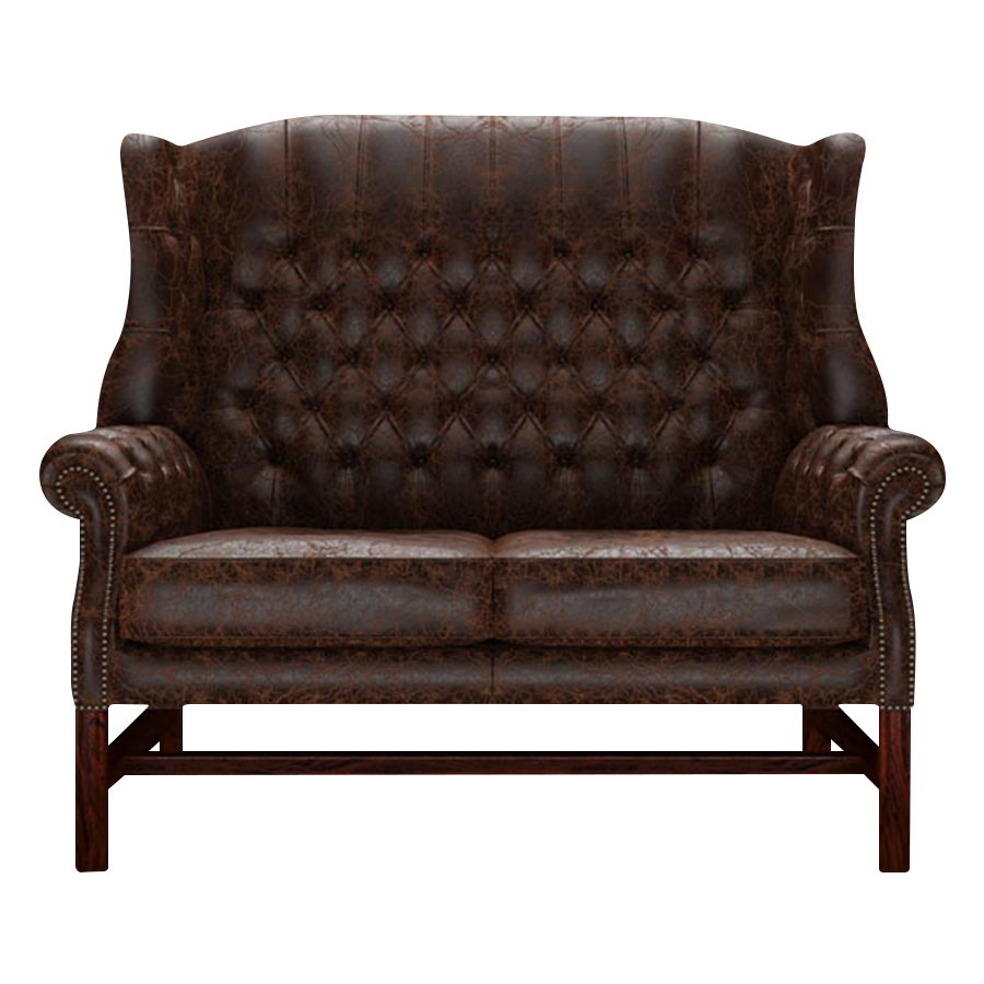Darwin 2-Seater Chesterfield Sofa Tudor Mahogany