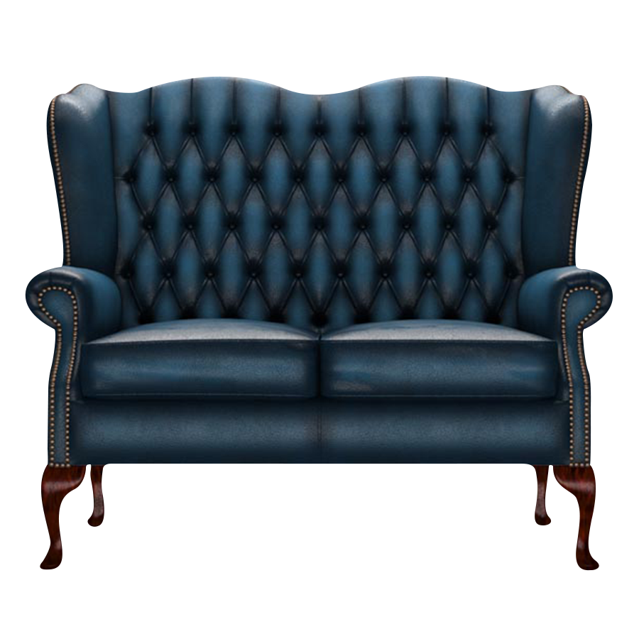 Gladstone 2-Seater Chesterfield Sofa Antique Blue