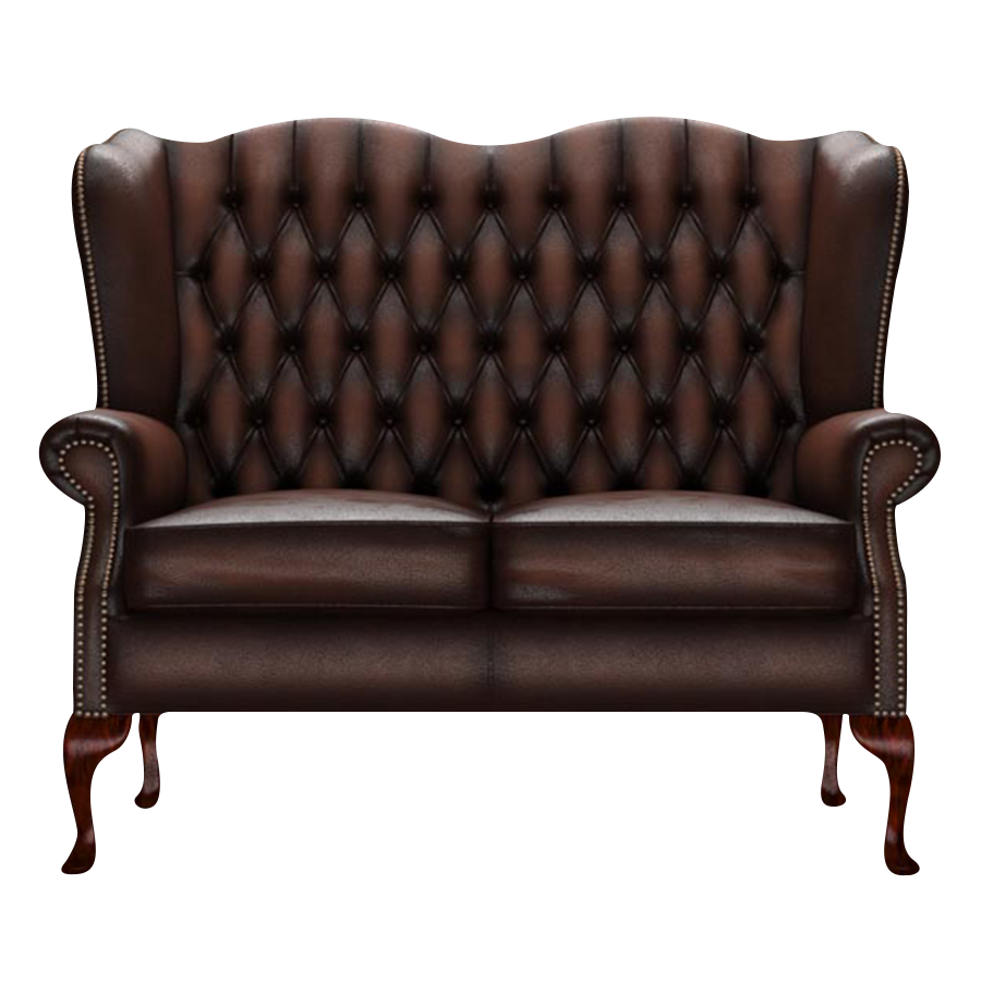 Gladstone 2-Seater Chesterfield Sofa Antique Brown