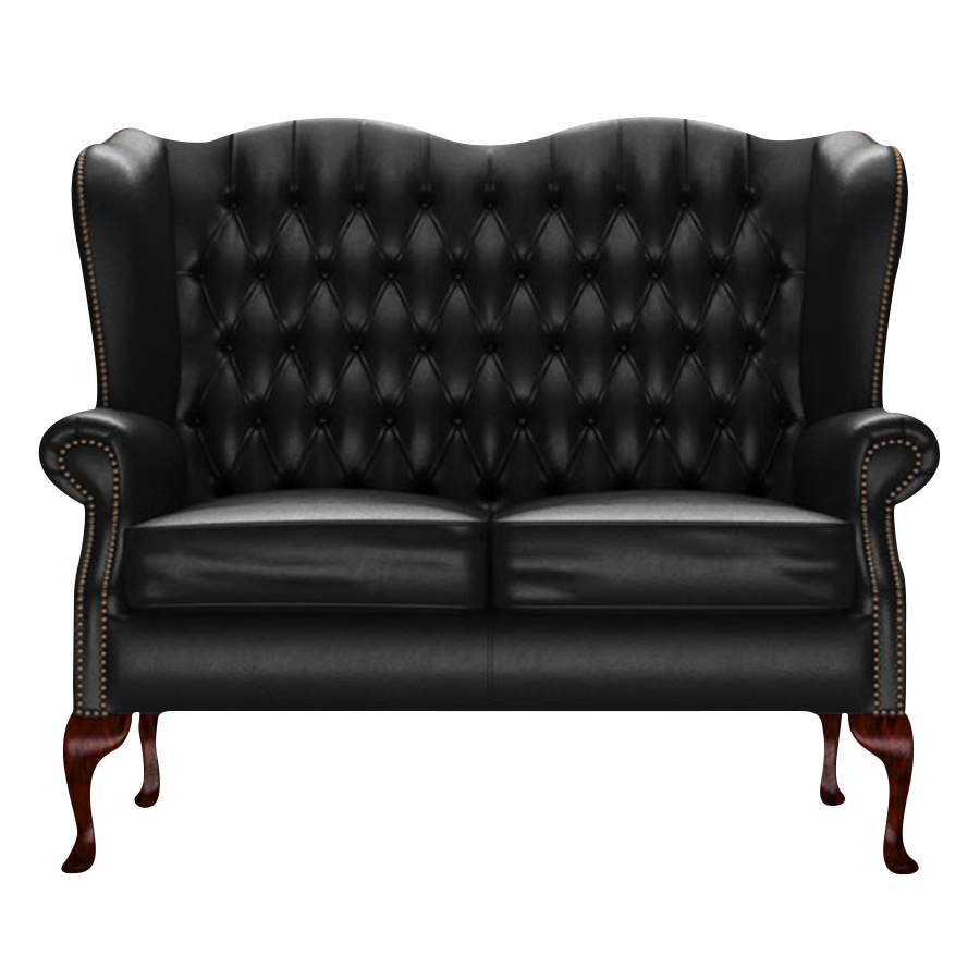 Gladstone 2-Seater Chesterfield Sofa Old English Black