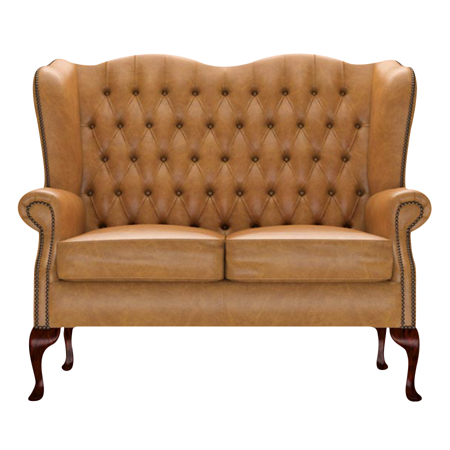 Gladstone 2-Seater Chesterfield Sofa Old English Buckskin