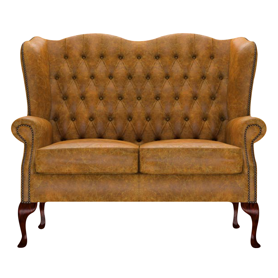 Gladstone 2-Seater Chesterfield Sofa Tudor Mustard