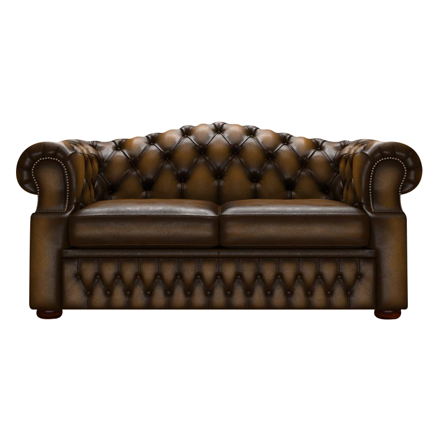 Lawrence 2-istuttava Chesterfield-sohva Antique Gold