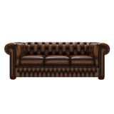 Classic 3-Sitzer Chesterfield Sofa Antique Autumn Tan
