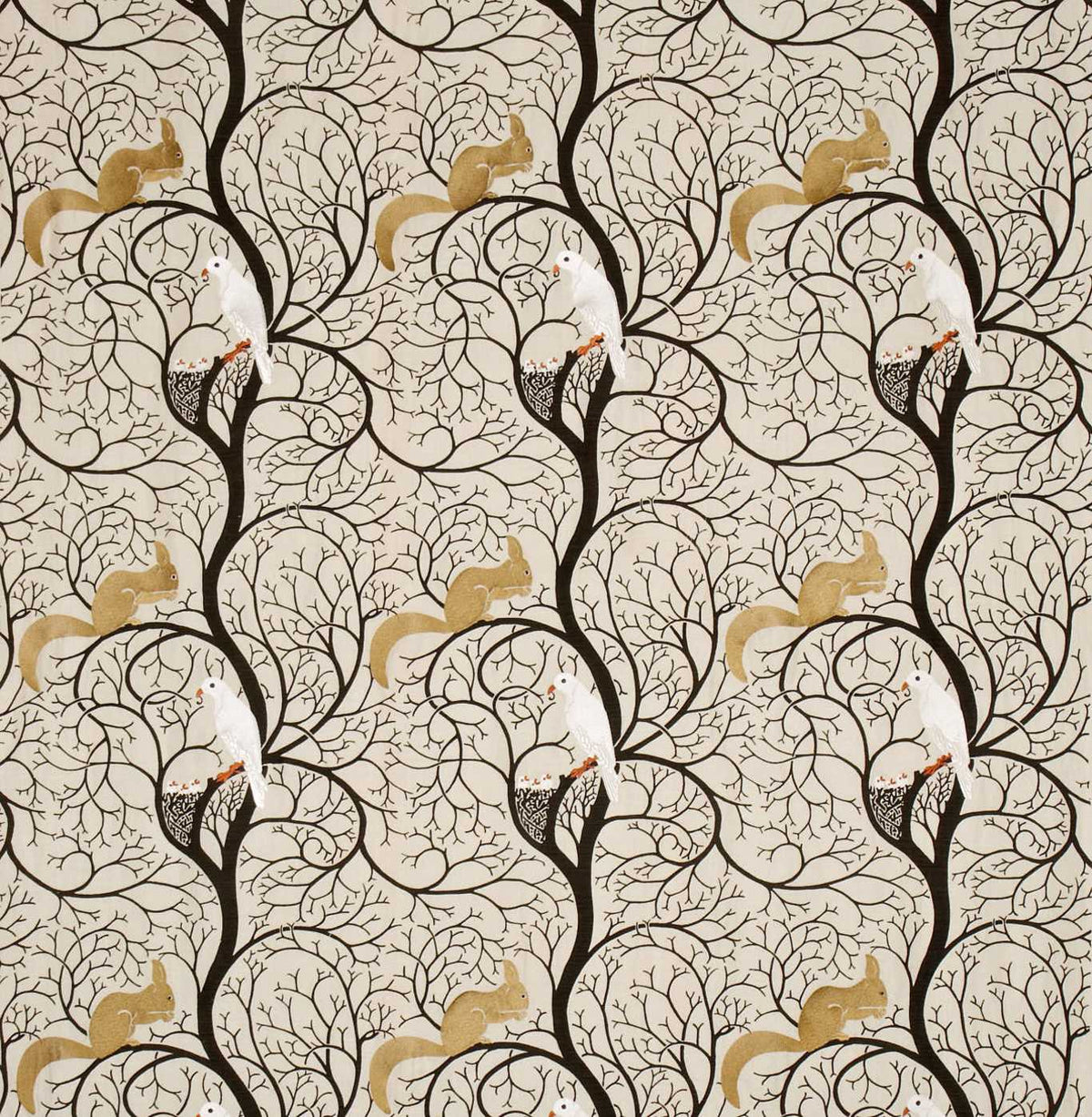 Sanderson Fabric Squirrel and Dove Linen Ivory