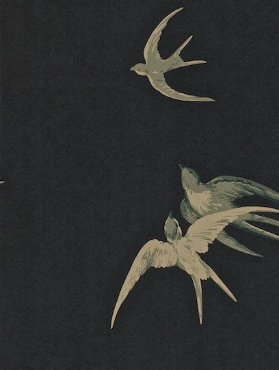 Sanderson Wallpaper Swallows Black