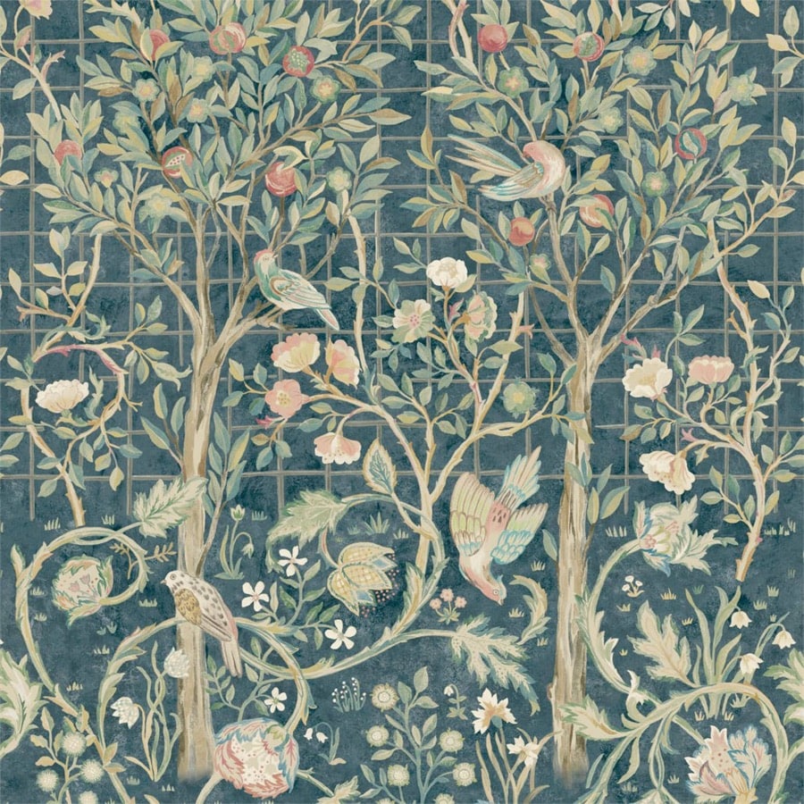 Morris and Co Tapete Melsetter (3M Stocked) Indigo Rose