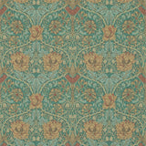 Morris and Co Tapete Honeysuckle & Tulip Emerald Russet