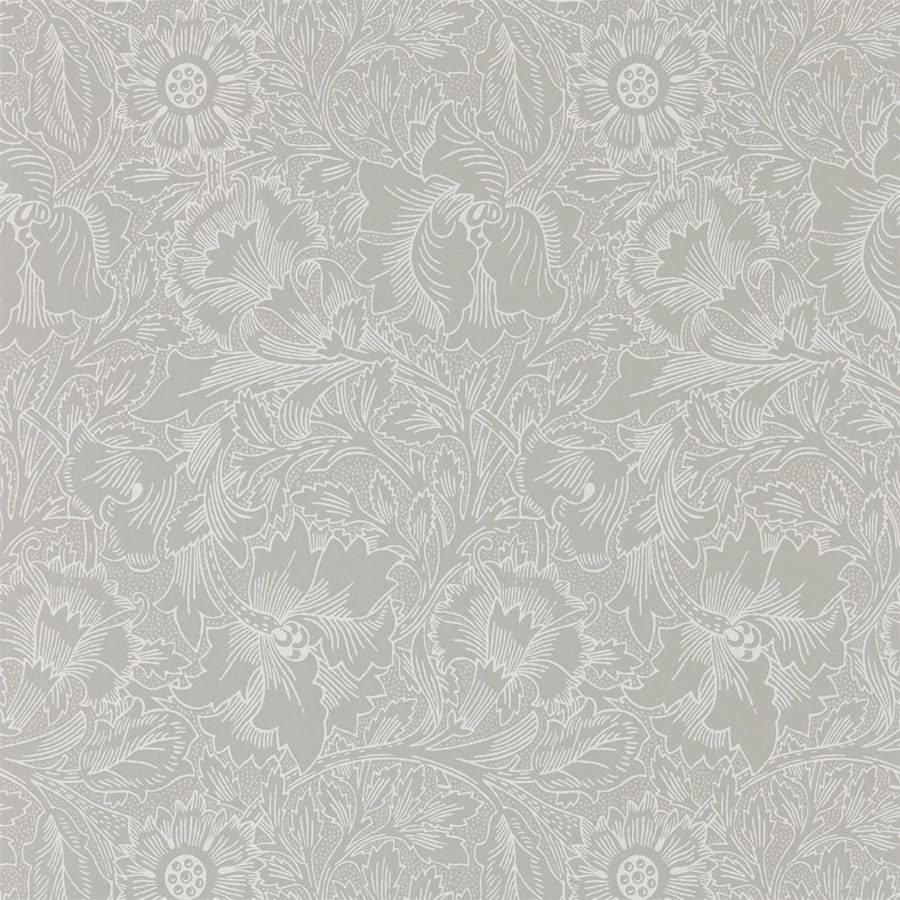 Morris and Co Wallpaper Pure Poppy Dove Chalk