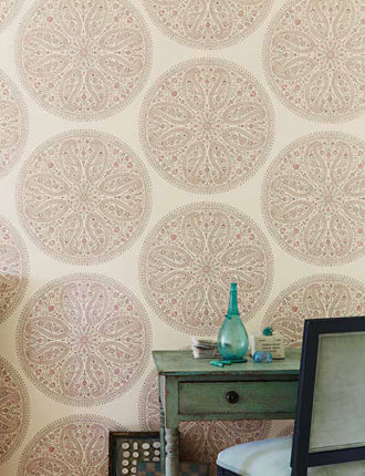 Sanderson Behang Paisley Circles Blue