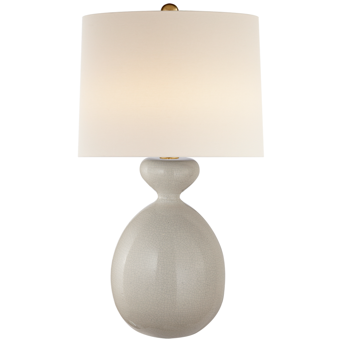 Gannet Table Lamp in Bone Craquelure with Linen Shade